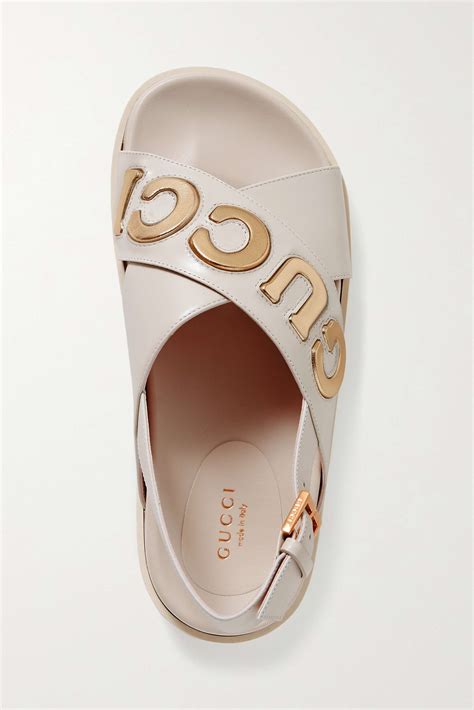 gucci sandali logo in metallo|net a porter gucci sandals.